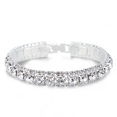New Arrival 925 Sterling Silver Silve Women Classic Jewelry Holiday Gift Clear Red Cubic Zircon Bracelet& Bangle Wholesale 2