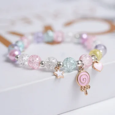 Popcorn Bead Sweet Bracelet For Children Women Cute Cloud Flower Pendant Bracelets Kids Girls Charm Wish Bracelet Wholesale 3