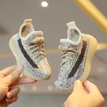 Kids Spring and Autumn Sneakers Soft Breathable Running Knitting Infant Teenage Mesh Sports Boy Girl Lightweight Coconut Shoes 4