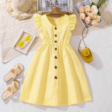 Kids Dress For Girls 8-12 Years Summer Girls Dopamine Dress Graduation Birthday Party Event Fresh Sweet Style Girls Dress 3