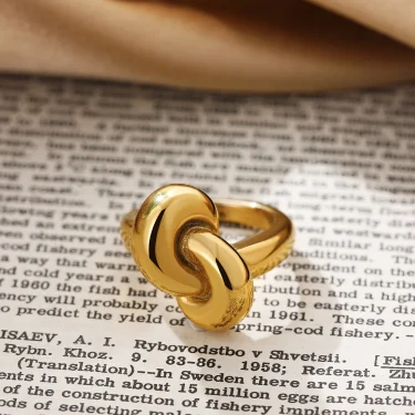 Creative Gold Color Stainless Steel Rings for Women Punk Chunky Irregular Smooth Round Dome Ring Female Statement Jewelry Gift 2