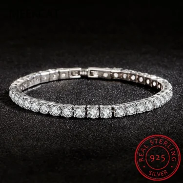 D VVS1 Round Moissanite Tennis Bracelet Original s925 Sterling Silver Plated 18k Gold with GRA Bracelets for Women Man 3