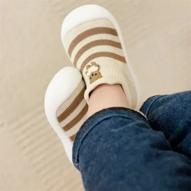 Baby Toddler Shoes Soft Sole Children's Shoes Breathable Cartoon Non-slip Anti-fall Shoes Striped Cute New Baby Shoes 1