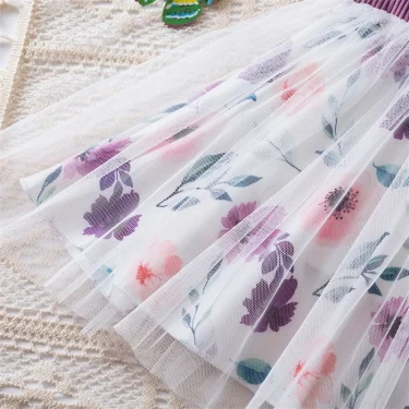 Summer Baby Girl's Dress 2024 New Flying Sleeves Dress Toddler Mesh Bow Flower Princess Holiday Dress Children's Clothes 1-5Year 6