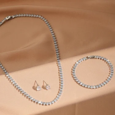 ZAKOL Luxury Water Drop Zirconia Jewelry Sets For Women Sparkling Necklace Earrings Bracelet Bridal Wedding Party Jewelry Sets 5
