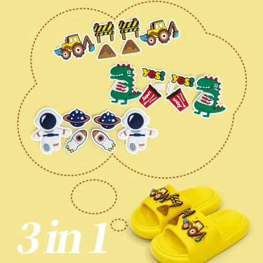 Toddler Slides Slippers Boys & Girls Slide Sandals for Kids Cute Cartoon Open Toe Shoes 5
