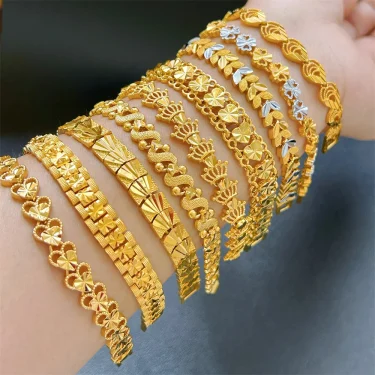 Stainless Steel Women's Hand Bracelet Crown Heart Leaves Flower Wide Chain Wristband Pulsera Femme Vintage Jewelry Party Gifts 1