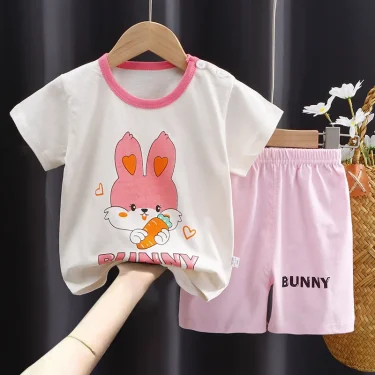 girls clothes set Short Sleeve 2pcs Tshirt+Short 1 2 3 Years Old Summer New Clothing Girls Casual Loose Thin clothes 6