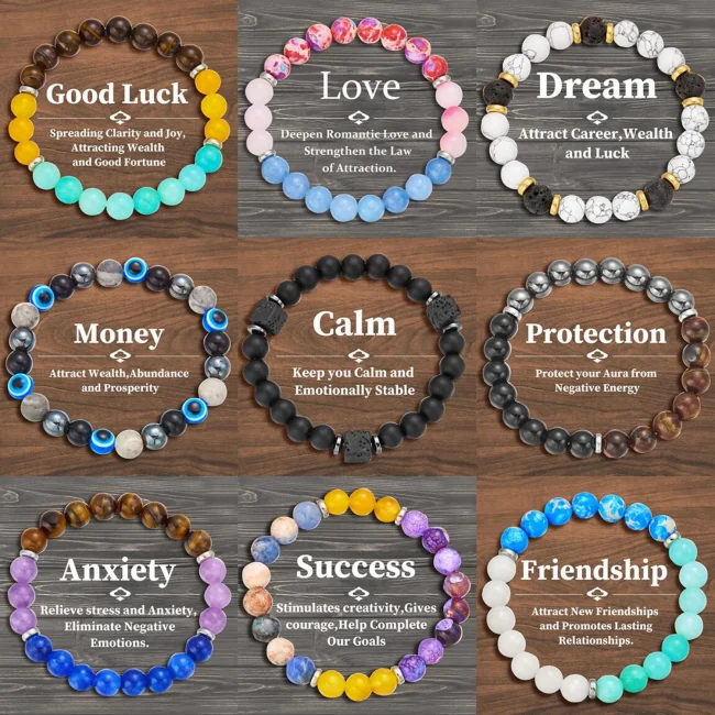 Natural Stone Symbolic Bracelets Women Men Good Luck Energy Protection 7 Chakra Meditation Bracelet Friendship Jewelry Gift 1