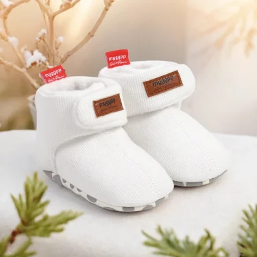 Newborn Baby Boy Girl Soft Fleece Booties Stay On Infant Slippers Socks Shoe Non Skid Gripper Toddler First Walkers Winter Ankle 6