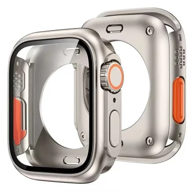 Change To Ultra Screen Protector Cover For Apple Watch 46mm 40/44mm 45mm 41mm Hard PC Front Rear Bumper Case IWatch 10 9 8 7 6SE 1