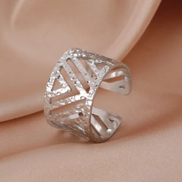 Skyrim Stainless Steel Women Rings Geometric Heart Aesthetic Adjustable Open Finger Ring Fashion Party Jewelry Gifts Wholesale 3