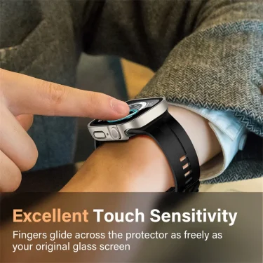 Tempered Glass Case for Apple Watch 45mm 41mm 44mm 40mm Screen Protector Cover Waterproof Hard Bumper iWatch Series 4 5 SE 6 7 8 6