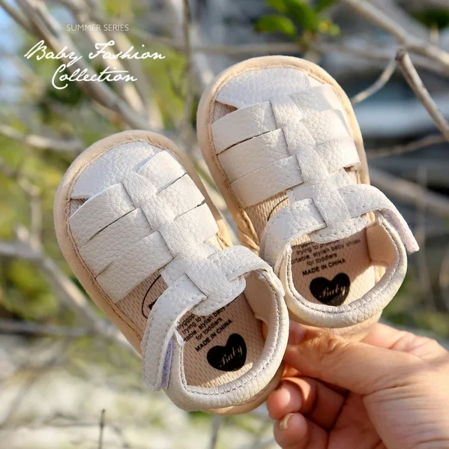 Meckior Baby Shoes Summer Baby Boy Girl Shoes Toddler Flats Sandals Soft Rubber Sole Anti-Slip Bowknot Crib First Walker Shoes 4