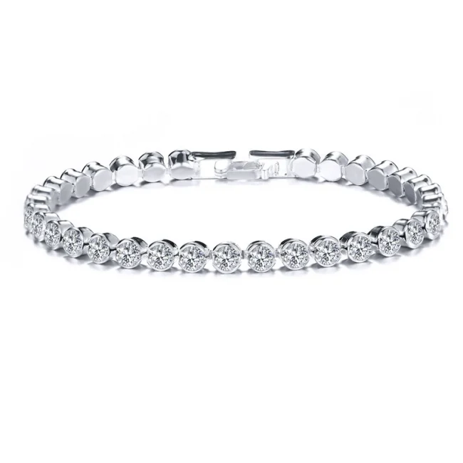 14k Gold Filled Tennis Bracelet 3mm 4mm Cubic Zirconia Classic Tennis Link Bracelets For Women Girls 2