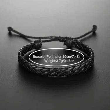 3PCS/Set Men's Watch Simple Scale Dial Male Leather Band Quartz Watches Necklace Bracelet Set 5