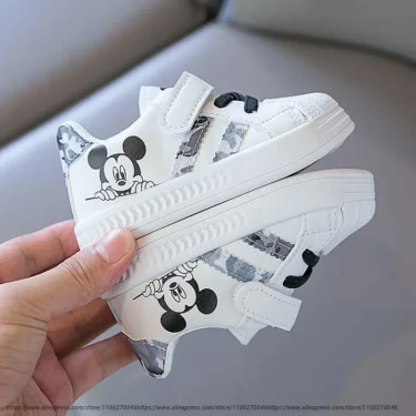 Disney White Casual Shoes For Baby Boy Girl Brand Children Sneaker Mickey Mouse Kids Sports Shoes Toddler Walking Shoes Size 25 1