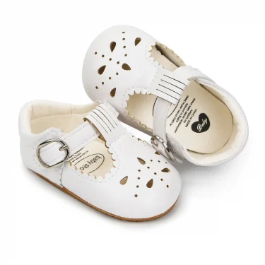 Princess Baby Girls Shoes Cute Moccasinss PU Leather Hollow-Out Soft Sole Rubber Flats Shoes Newborn First Walker Non-Slip Shoes 6