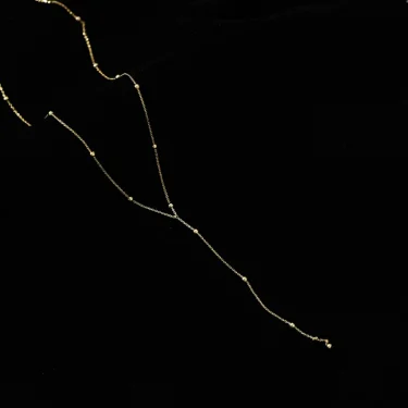 ANENJERY Silver Color Beads Chain Necklace for Women Simple Long Tassel Clavicle Chain Party Jewelry 5