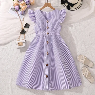 Kids Dress For Girls 8-12 Years Summer Girls Dopamine Dress Graduation Birthday Party Event Fresh Sweet Style Girls Dress 5