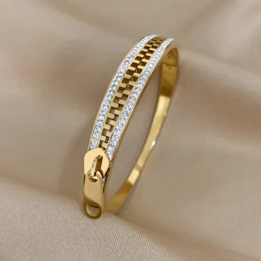 Original Zipper Bracelet Charm Bangle Stainless Steel Zip Hand Bracelets Gold Plated Luxury Jewelry for Women Designer 4
