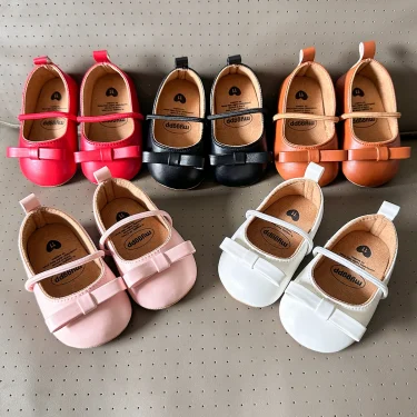 Christmas Baby Girls Mary Jane Flats with Bowknot Floral Princess Wedding Dress Shoes Soft Newborn Infant Crib First Walkers Pre 5