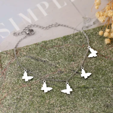 Stainless Steel Bracelets Exquisite Butterfly Elegant Temperament Pendants Fine Chain Vintage Fashion Bracelet For Women Jewelry 6