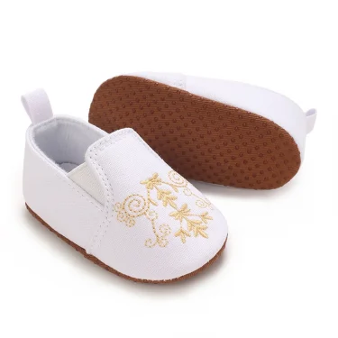 Cotton Gold Embroidery Soft Baby Girls And Boys Summer Shoes First Walkers Newborn Shoes Casual Soft Sole Toddler Shoes 3