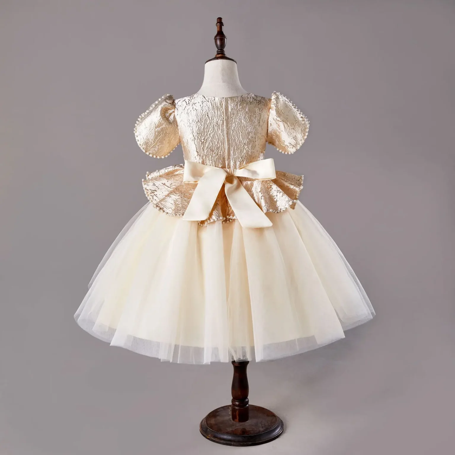 Girl Party Dress for Teenagers Children Golden Princess Prom Dresses Gown gala Clothes 4 to 10 12 Years 2