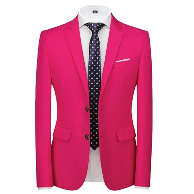 New Male Solid Colour Formal Suit Jacket 21 Colours Available Men Wedding Prom Party Tuxedo Blazer Slim Fit Coats 4