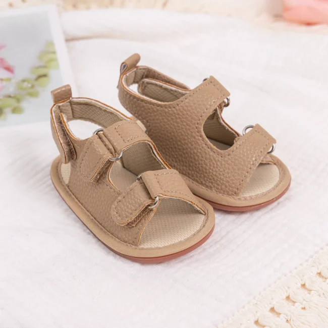 New Baby Sandals Baby Shoes Baby Boy Girl Sandals PU Soft Bottom Sole Anti-Slip Infant First Walker Crib Shoes Newborn Moccasins 2