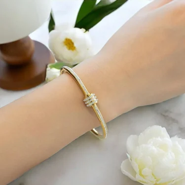 Gold Plated Bracelet Stack for Women Non Tarnish Dainty Women's Luxury Bangle Bracelets Set Birthday Gifts Trendy Jewelry 6