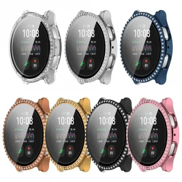 Diamond Case for Samsung Galaxy Watch 7 40mm 44mm Screen Protector Tempered Glass Bling Cover Full Protector for Galaxy Watch FE 3