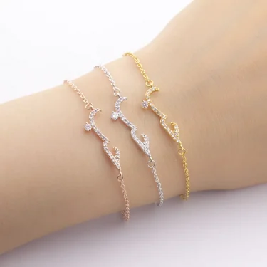 Charm Lovely Arabic CZ Love Statement Bracelets & Bangle For Women Men Stainless Steel Accessories Ketting Pulseira envio gratis 6