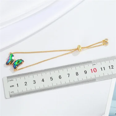 Steel Fun Jewelry Female Bling Gradient Butterfly Bracelet For Women 2024 Trendy Gold Color Chain Y2K Sweet Bracelet Party Gift 4