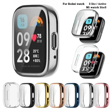 TPU Soft Silicone Case Glass For Redmi Watch 3 Active 3 Lite Smart Watchband Screen Protector Cover for Xiaomi Redmi Watch 3Lite 1