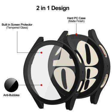 Tempered Glass Case For Samsung Galaxy Watch 6 40mm 44mm Screen Protector Glass Shell For Samsung Galaxy Watch 6 Bumper Cover 6