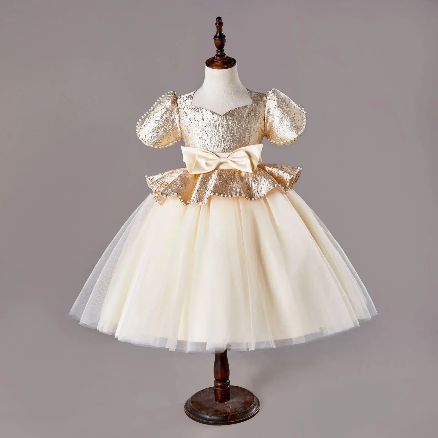 Girl Party Dress for Teenagers Children Golden Princess Prom Dresses Gown gala Clothes 4 to 10 12 Years 1
