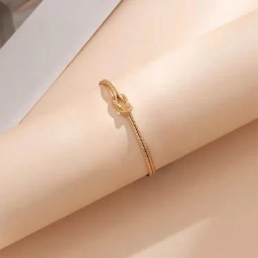 Love Knot Bracelets for Women 14K Gold Plated Dainty Snake Chain Infinity Bracelet Adjustable Stainless Steel Jewelry Gifts 5