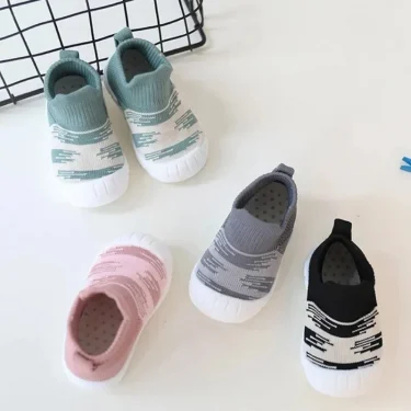 Lightweight and Soft Toddler Shoes Baby Early Education Shoes Knitted Breathable and Non Slip Outdoor Wearable Soft Soled Shoes 1
