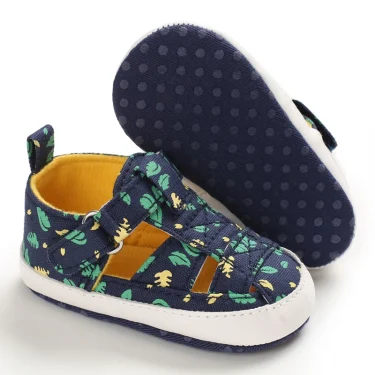 Summer Newborn Baby Boys Girls Fashion Summer Soft Crib Shoes First Walker Infant Anti Slip Sandals Shoes Soft Sole 0-18Months 3