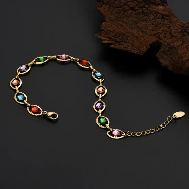 JewelryTop Fine 18K Gold Sterling Silver Colors Bracelets for Charm Lady Women Wedding Party Gifts 18+5cm original 3