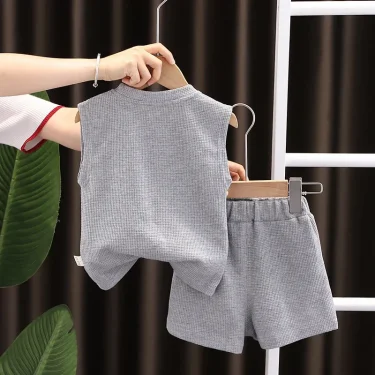 Cotton Soft baby Boys' and Girls' Clothing sets Casual Fashion kids Short Sleevesuits Summer Wear 4