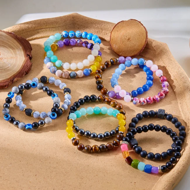 Natural Stone Symbolic Bracelets Women Men Good Luck Energy Protection 7 Chakra Meditation Bracelet Friendship Jewelry Gift 2
