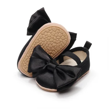 Princess Baby Girls Moccasins Cute Big Bowknot Soft Sole Flat Shoes for Infant Prewalker Anti-Slip Shoes First Walker Crib Shoes 4