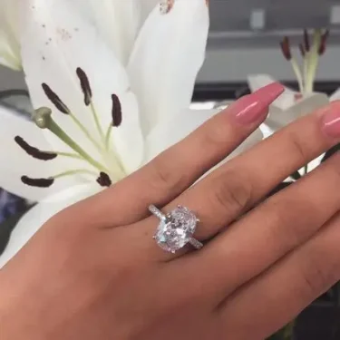 925 Sterling silver fashion Female Ring 3ct AAAAA cz Promise Wedding Band Rings for Women Bridal Finger Party Jewelry Gift 6