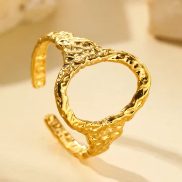 Stainless Steel Ring High Quality Summer Starfish Irregular Geometric Engraved Pattern Ring For Women Jewelry Adjustable Wearing 6