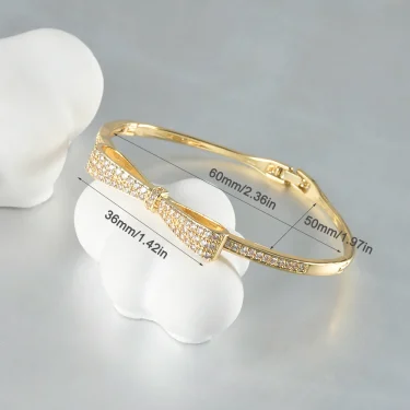 Luxury Zircon Bow Bell Bracelet Bracelet Hand Jewelry Decor For Women Girl For Gift Party 6