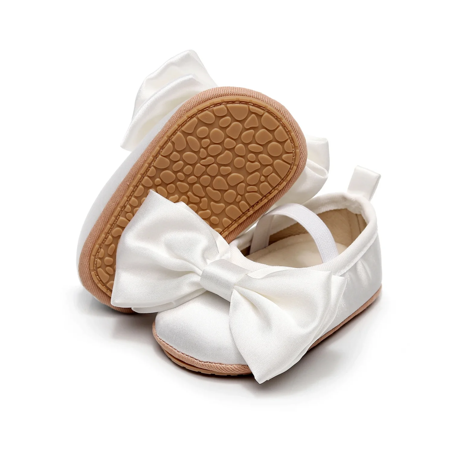 Princess Baby Girls Moccasins Cute Big Bowknot Soft Sole Flat Shoes for Infant Prewalker Anti-Slip Shoes First Walker Crib Shoes 5