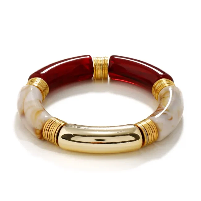 Bilandi Retro Style Stretch Bracelet For Women Female Hot Sale Vintate Temperament Resin Acrylic Bracelet Modern Jewelry 6